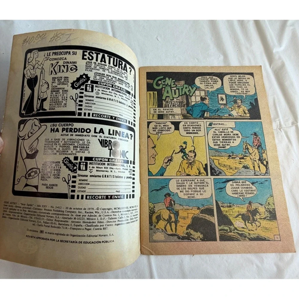 Vintage Gene Autry Comic Book Serie Aguila Spanish Editorial Novaro Western